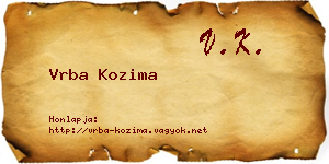 Vrba Kozima névjegykártya