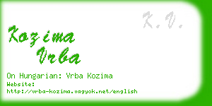 kozima vrba business card